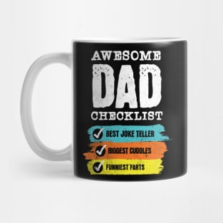 Awesome Dad checklist | Gift for Dad; fathers day gift; funny Dad gift; dad jokes; Dad; father; gift; Mug